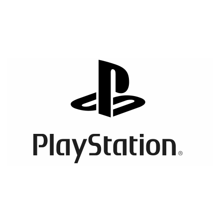 This picture is of Playstation at the bottom with a whitebackground and a PS at top